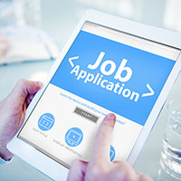 Person using keywords to search on a website